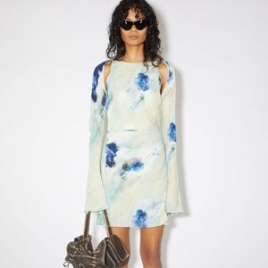 Acne Studios blue printed wrap dress, new size 32